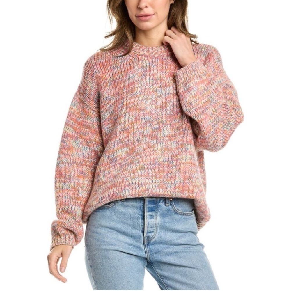 VELVET Drop Shoulder Wool Blend
Sweater Multi-color Pink Size XL New with tags